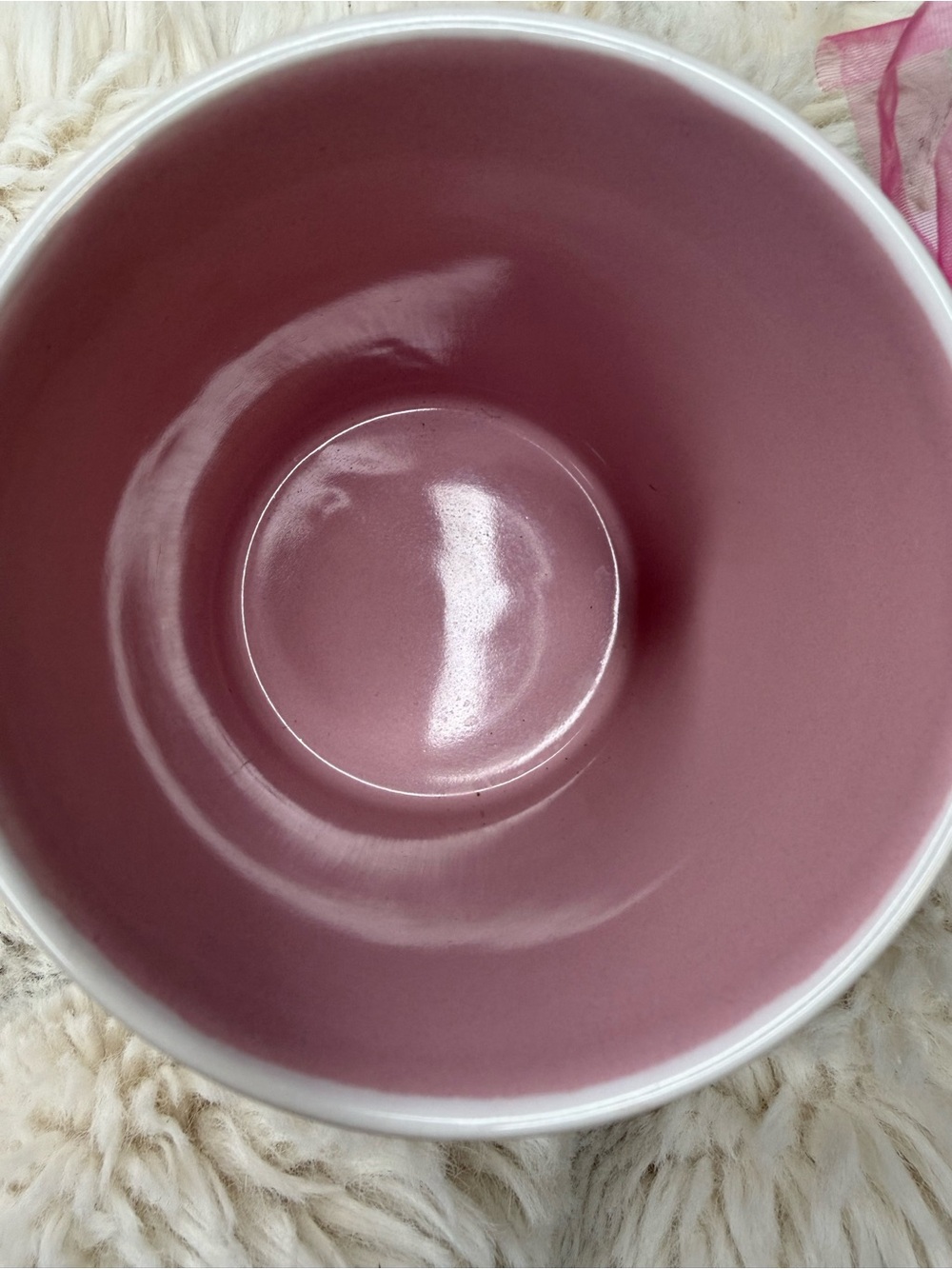 Cherry Stripe Ceramic Mug - Pink & Red - Picture 2 of 4